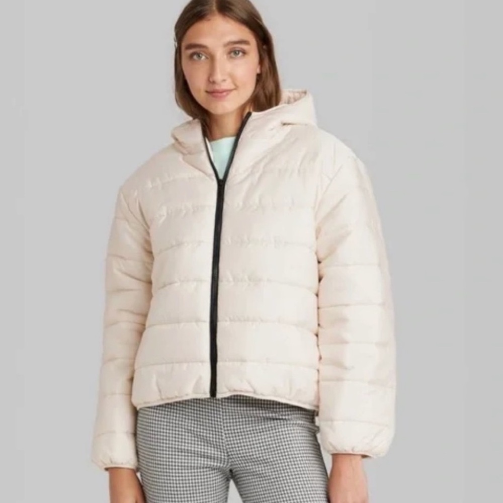 Wild Fable Light Cream Puffer Jacket